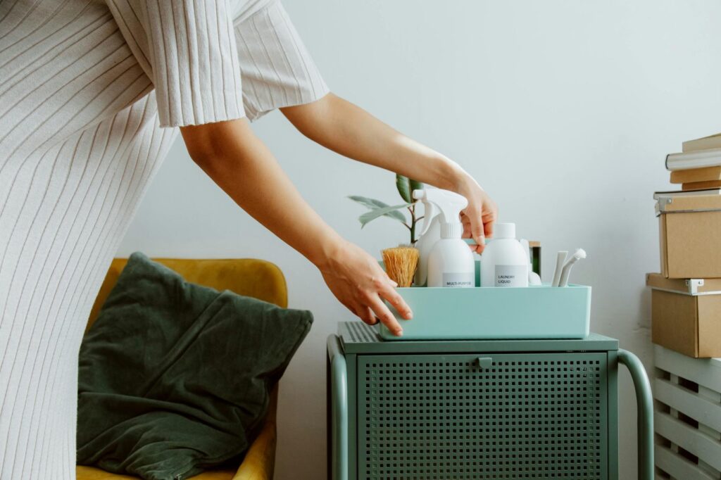 last touches by a home organizer during a 20 minute nightly home reset in Columbus