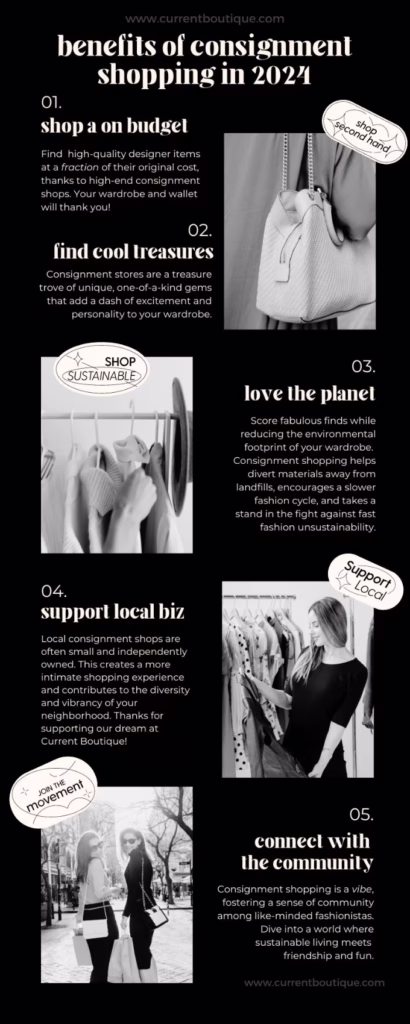 infographic explaining the environmental and social benefits of consignment shopping